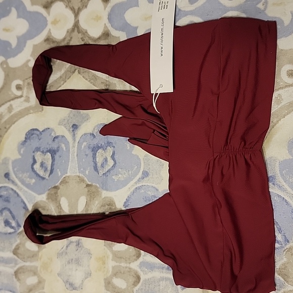 Riot Swim Pico Merlot Red High Waist Bikini XS - Picture 6 of 9